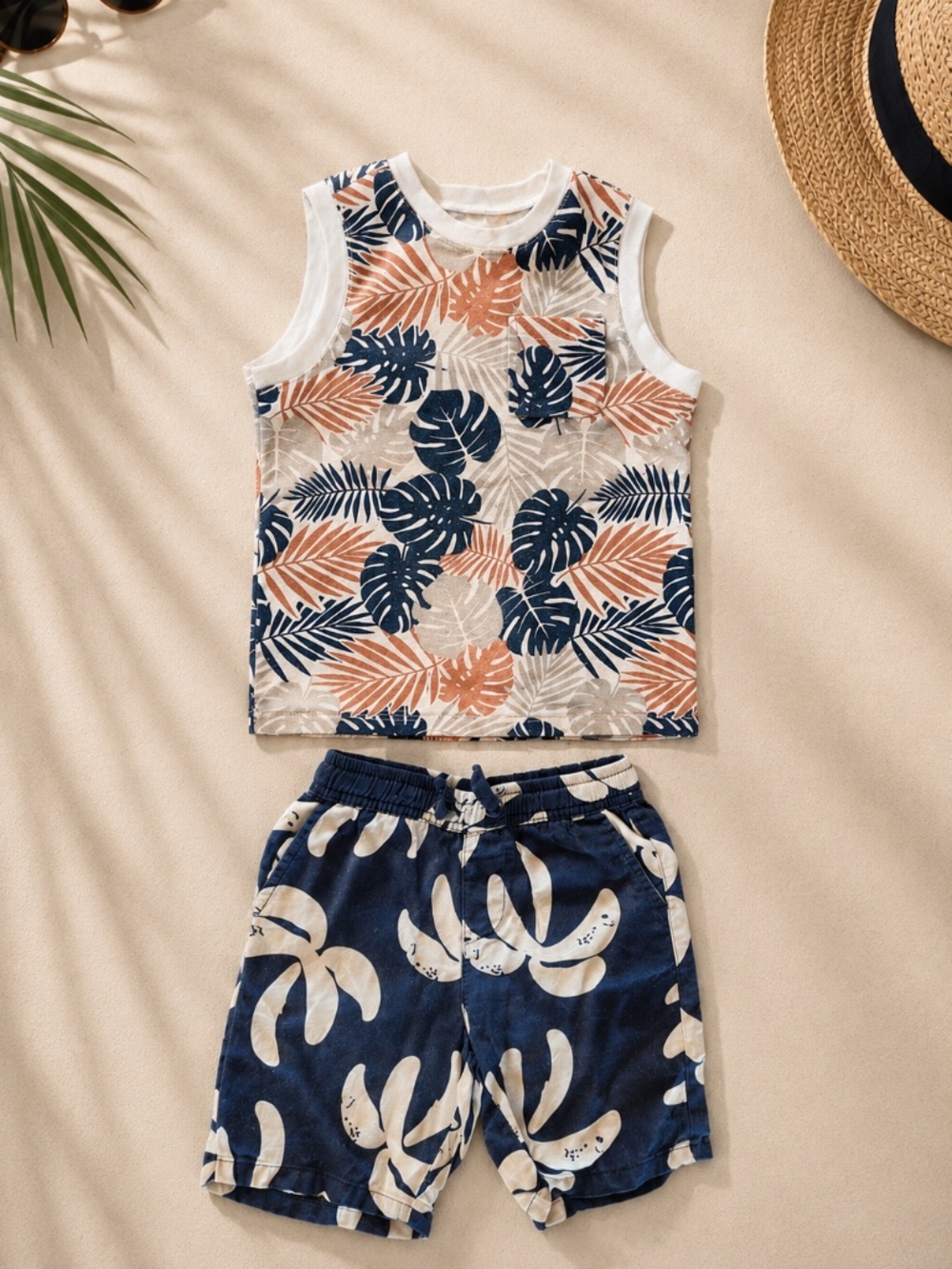 Boys Tropical Summer Outfit 4T–5T – Garanimals + Little Kids 2-Piece Set